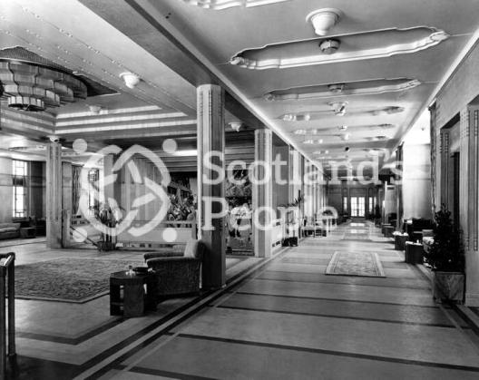 The Main Entrance and the Mall on the Lounge Deck of the Canadian Pacific Line ocean liner the RMS Empress of Britain