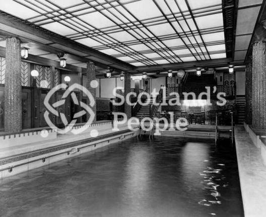Olympian Pool, \"F\" Deck looking forward, on the Canadian Pacific Line ocean liner the RMS Empress of Britain
