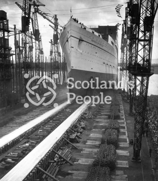 Launch of the Canadian Pacific Line ocean liner the RMS Empress of Britain