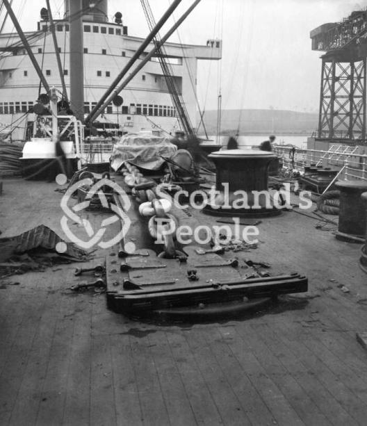 The Anchor Cable run of the Cunard Line ocean liner RMS Queen Mary