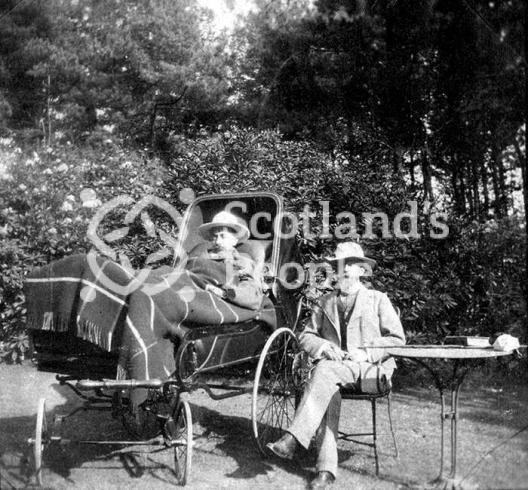 Gentleman in Victorian wheelchair, late 19th century