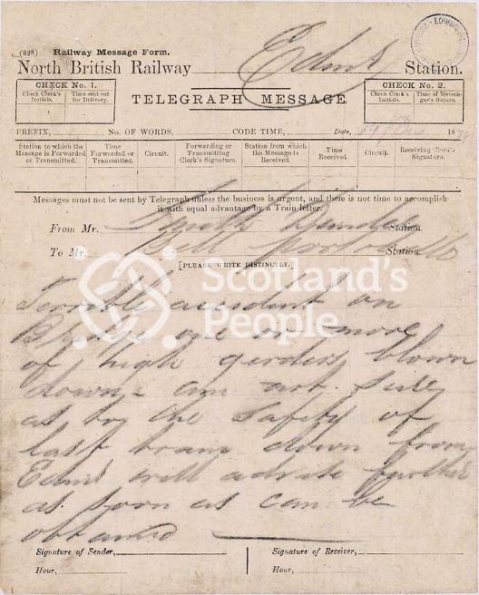 Tay Bridge disaster telegram