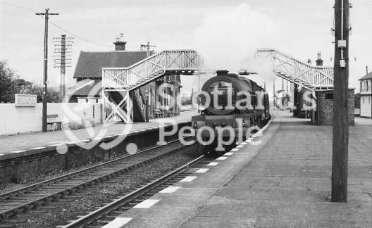 LMSR Stanier \"Princess Royal\" Class 4-6-2 Locomotive BR No.46201 \"Princess Elizabeth\" passing through Symington Station