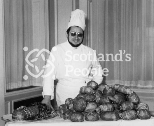 Chef with Haggises at Gleneagles Hotel