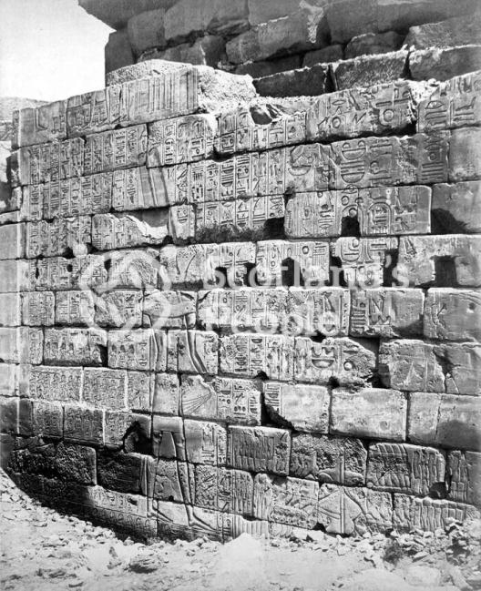 Karnak - view of a carved relief of the Pharaoh Sisera