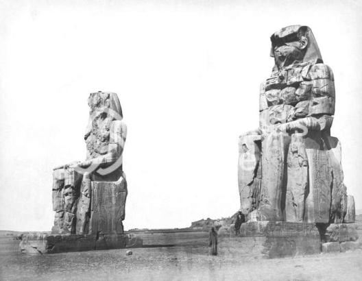 The Colossi of Memnon, at the Theban Necropolis across the Nile from Luxor