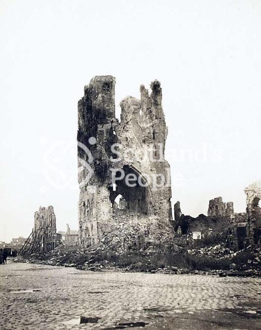 The ruins of the Cloth Hall, Ypres