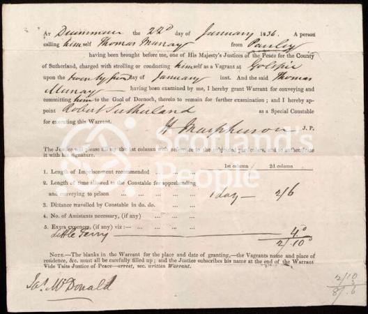 Vagrancy warrant