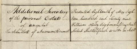Extract from an additional inventory