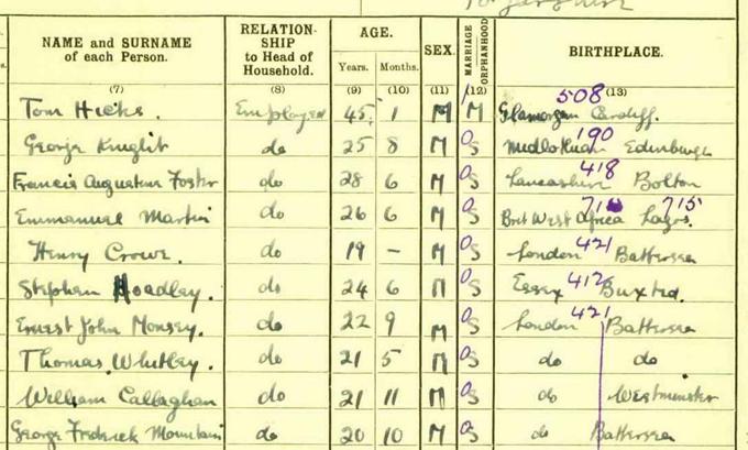 Detail from the 1921 census enumerating George Knight.&nbsp;Crown copyright, National Records of Scotland, 1921 Census, 274/3/2 page 24