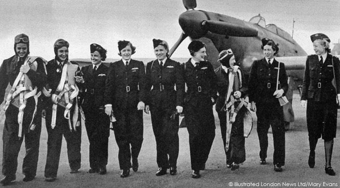 "ATA girls" in front of a Hawker Hurricane. First Officer Audrey Sale-Barker is at the far right of the image.&nbsp;Credit: Mary Evans Picture Library